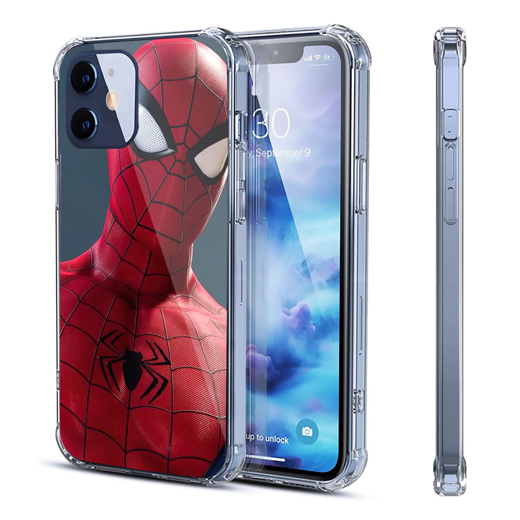 （画像用） Spider Man スパイダーマン 【iPhone 12シリーズ対応】透明スマホケース（クリアソフトケース）